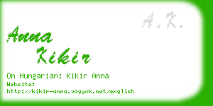 anna kikir business card